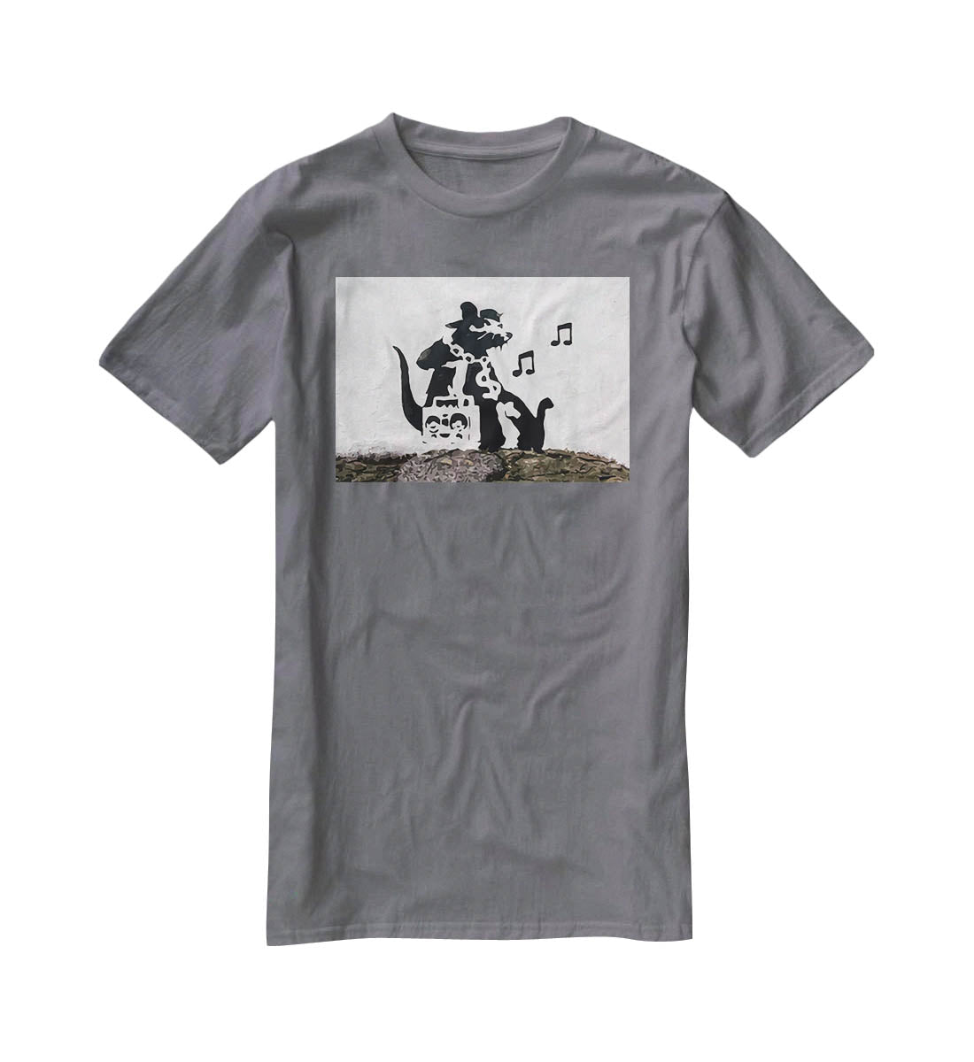 Banksy Music Rat T-Shirt - Canvas Art Rocks - 3