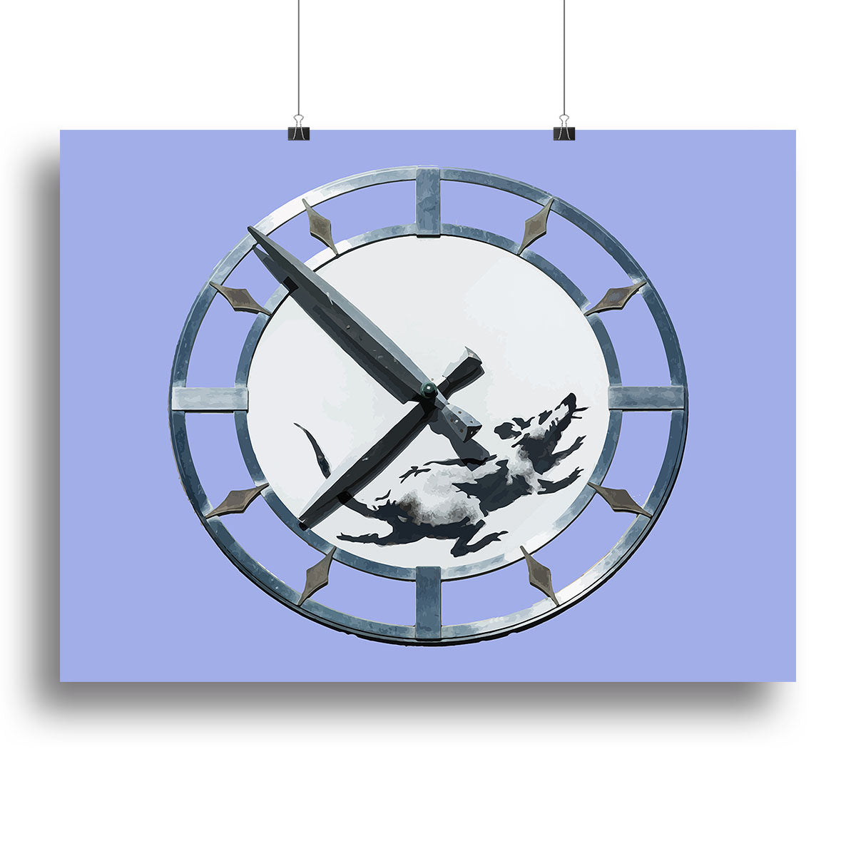 Banksy New York Clock Rat Blue Canvas Print or Poster - Canvas Art Rocks - 2