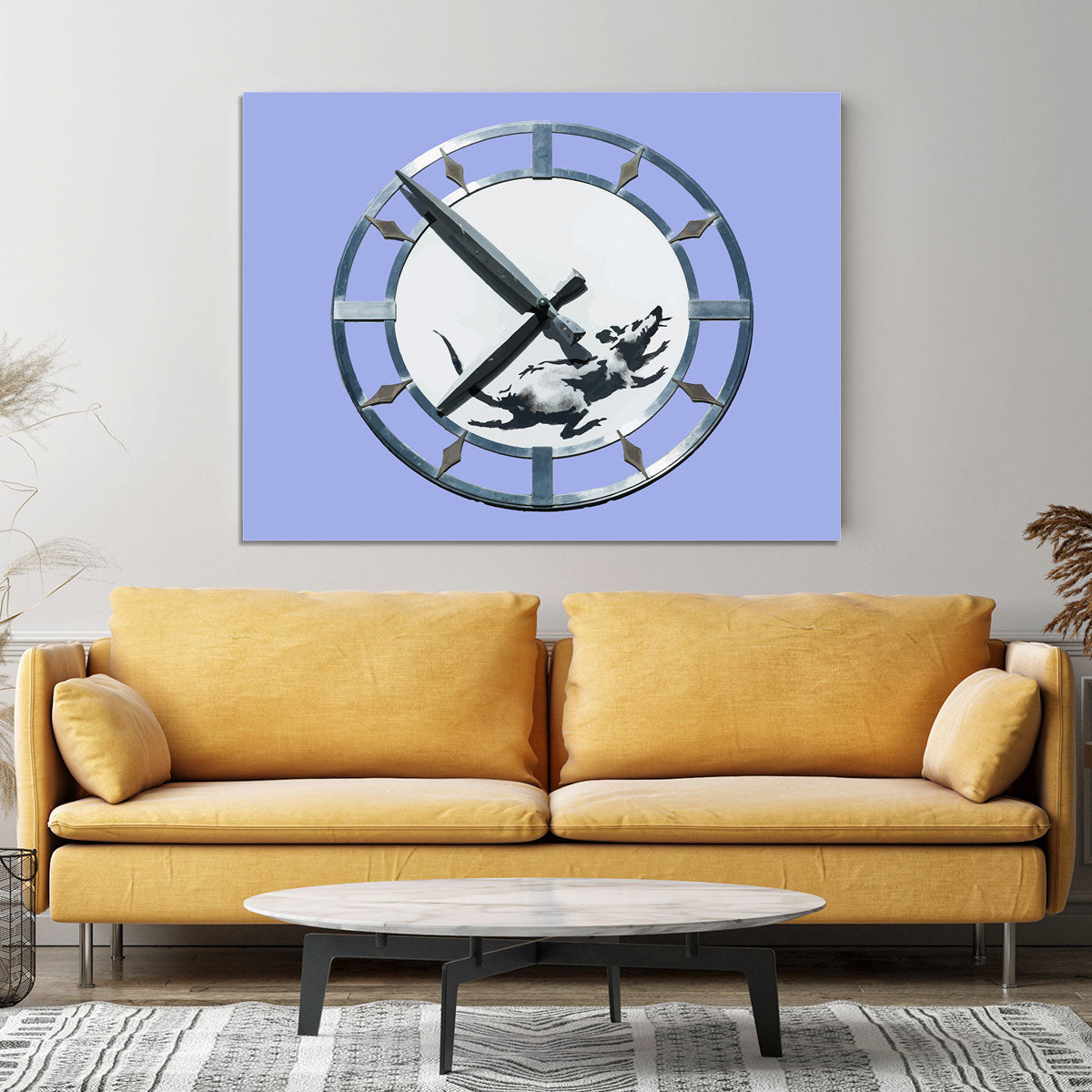 Banksy New York Clock Rat Blue Canvas Print or Poster - Canvas Art Rocks - 4