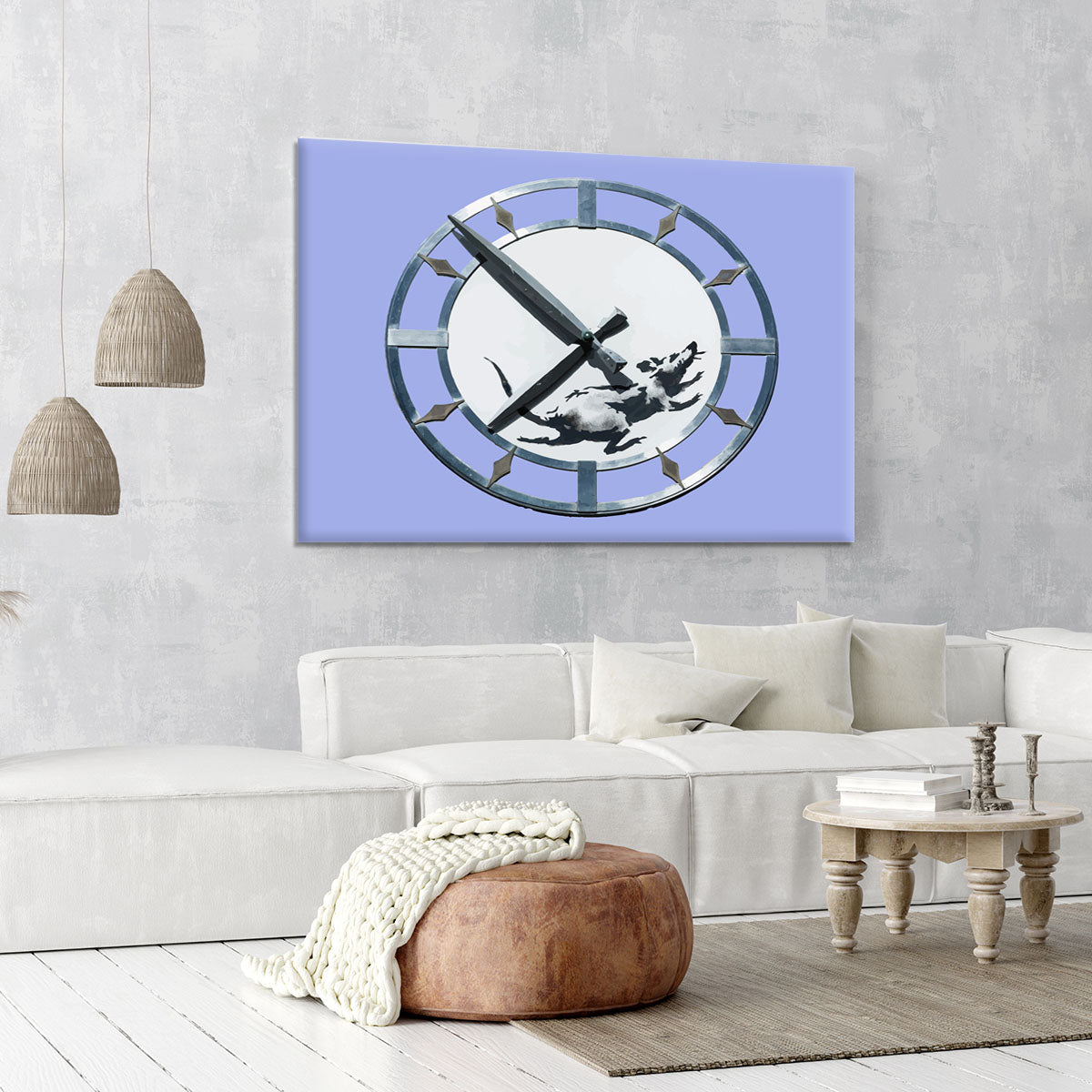 Banksy New York Clock Rat Blue Canvas Print or Poster - Canvas Art Rocks - 6