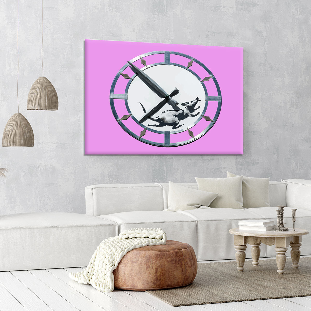 Banksy New York Clock Rat Purple Canvas Print or Poster - Canvas Art Rocks - 6