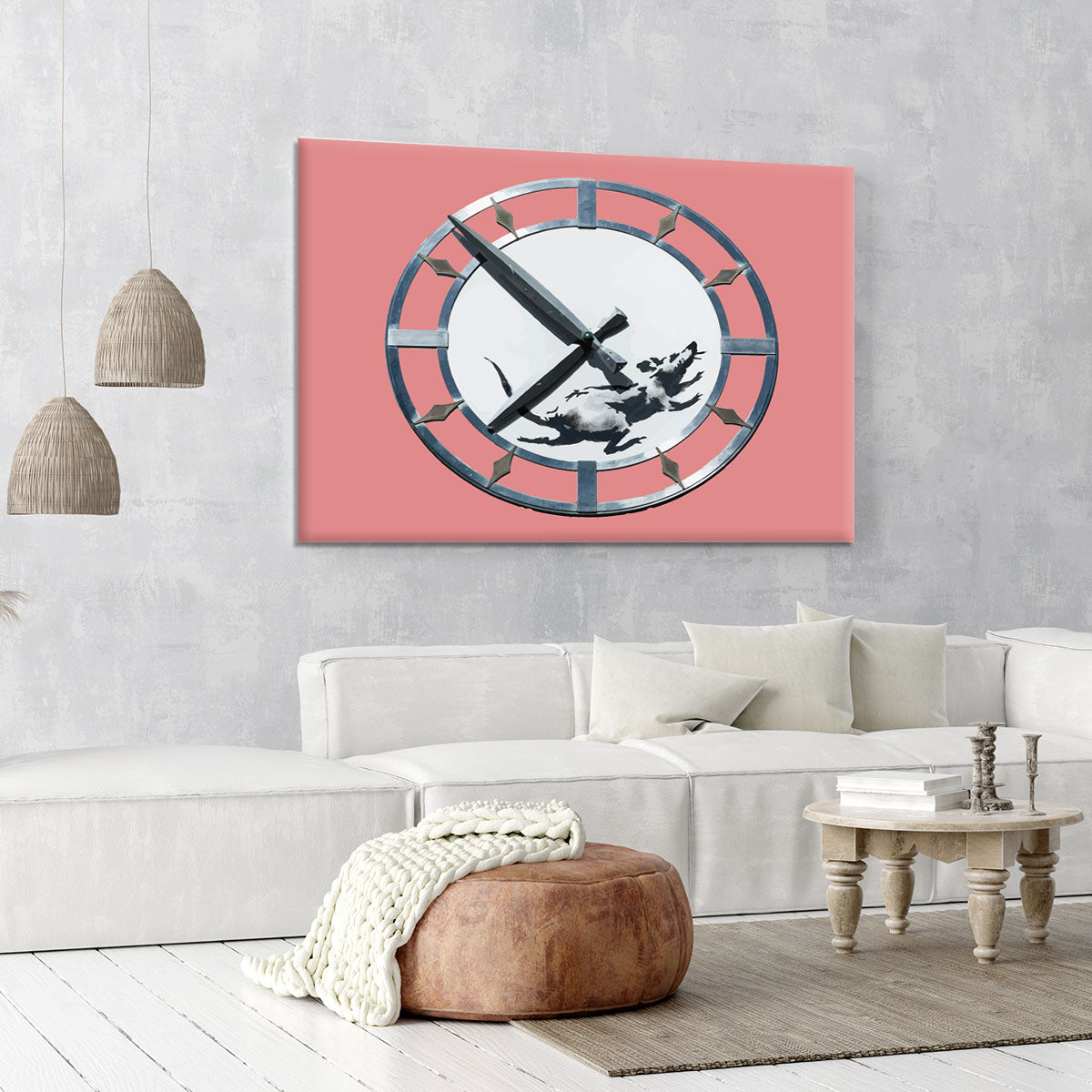 Banksy New York Clock Rat Red Canvas Print or Poster - Canvas Art Rocks - 6