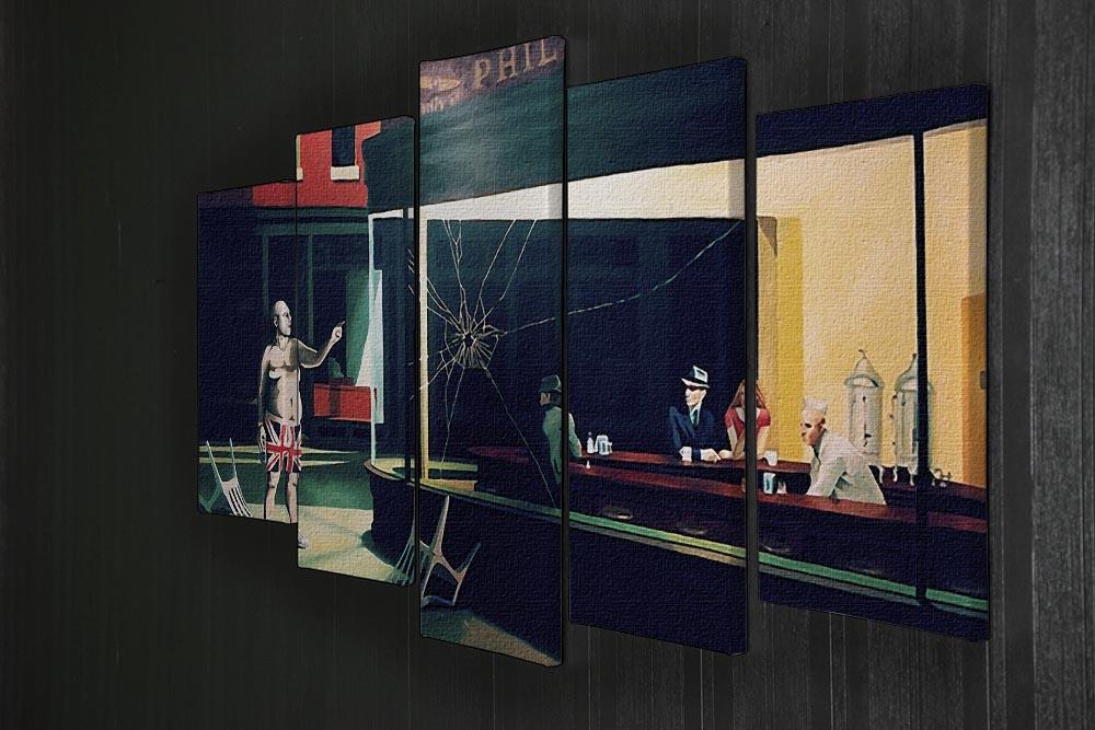 Banksy Nighthawks 5 Split Panel Canvas - Canvas Art Rocks - 2