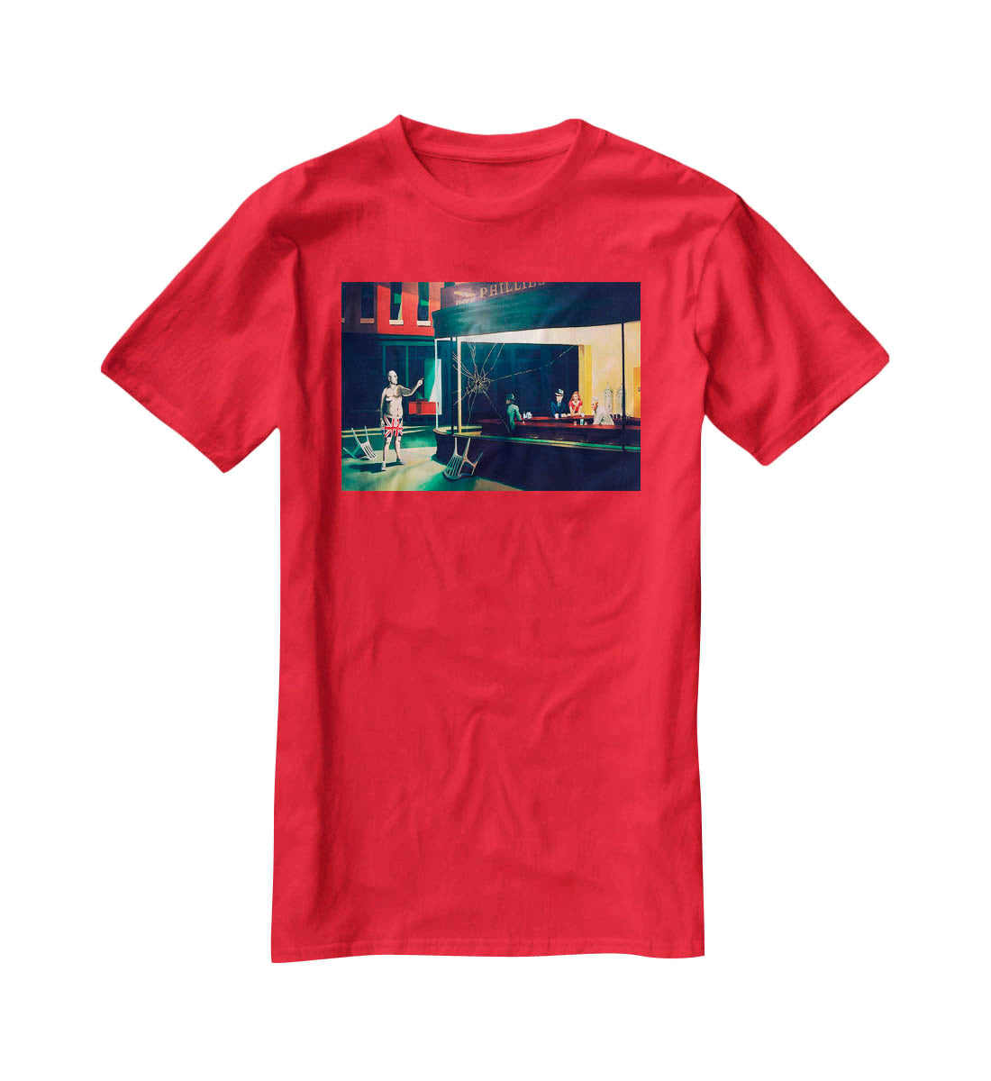 Banksy Nighthawks T-Shirt - Canvas Art Rocks - 4