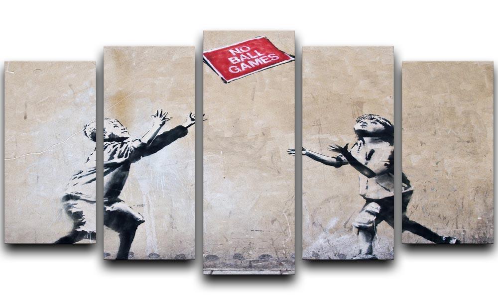 Banksy No Ball Games 5 Split Panel Canvas  - Canvas Art Rocks - 1
