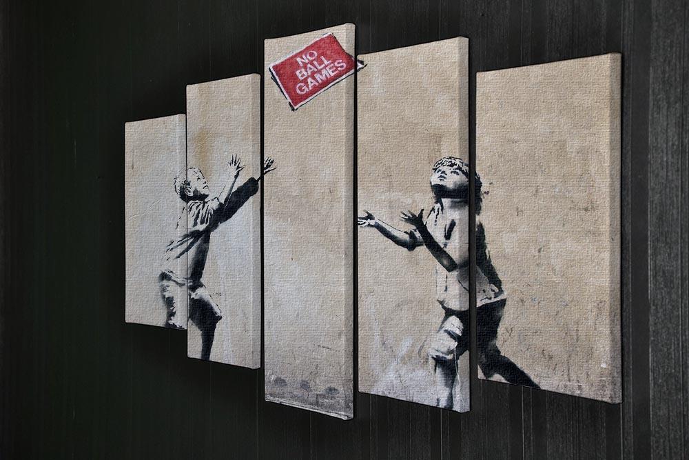 Banksy No Ball Games 5 Split Panel Canvas - Canvas Art Rocks - 2
