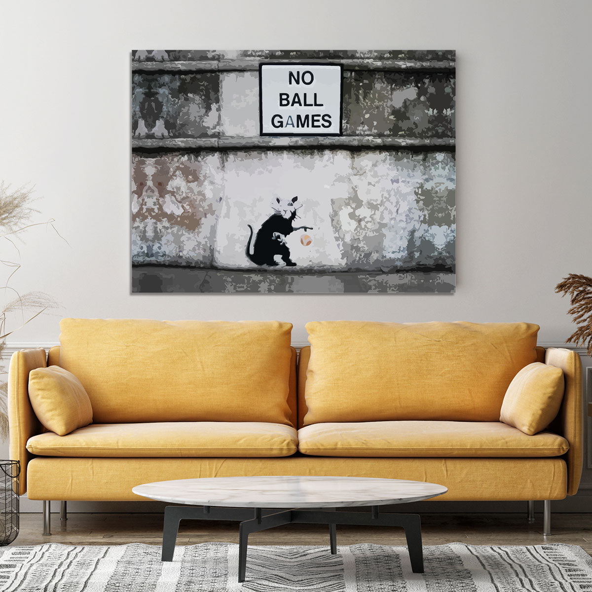 Banksy No Ball Games Rat Canvas Print or Poster - Canvas Art Rocks - 4