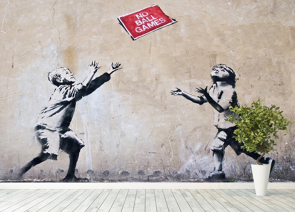 Banksy No Ball Games Wall Mural Wallpaper - Canvas Art Rocks - 4