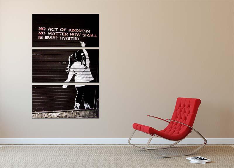 Banksy No Kindness 3 Split Panel Canvas Print - Canvas Art Rocks - 2
