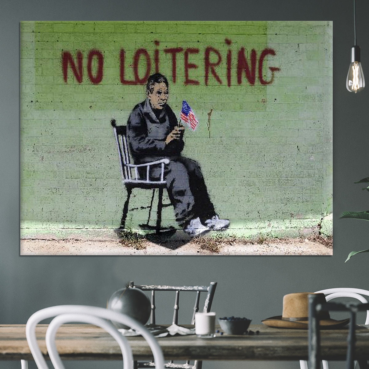 Banksy No Loitering Canvas Print or Poster - Canvas Art Rocks - 3