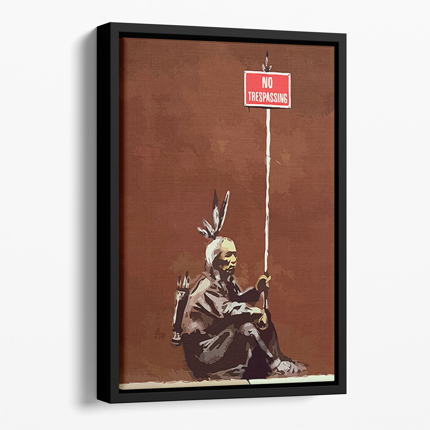Banksy No Trespassing Floating Framed Canvas