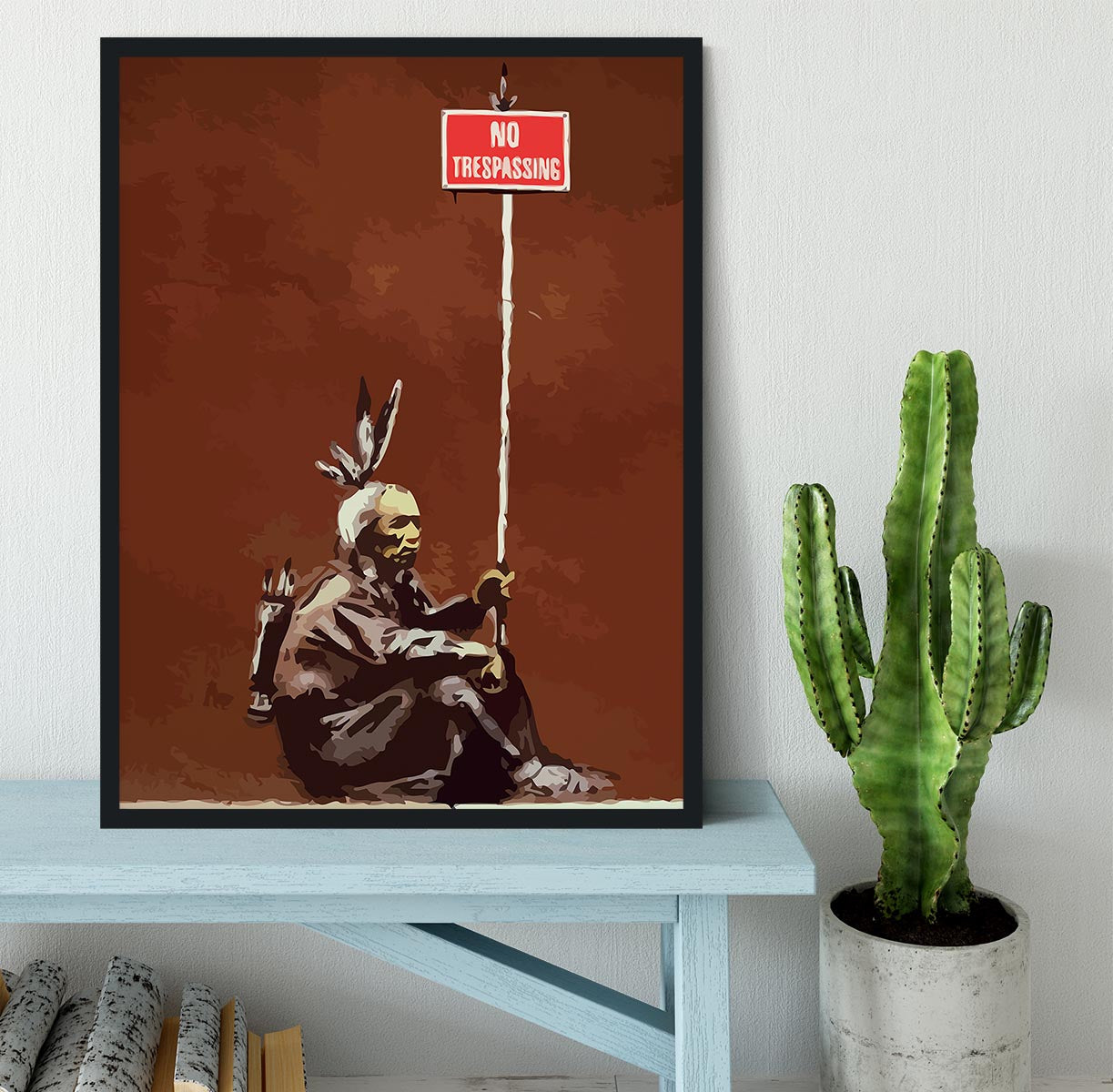 Banksy No Trespassing Framed Print - Canvas Art Rocks - 2