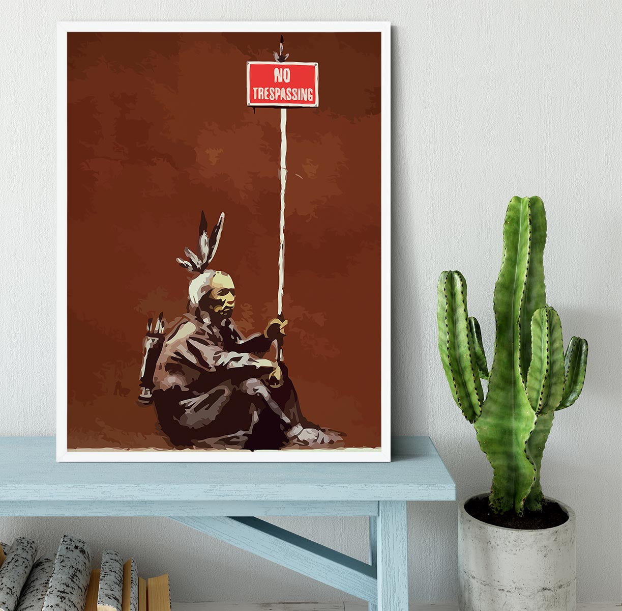 Banksy No Trespassing Framed Print - Canvas Art Rocks -6