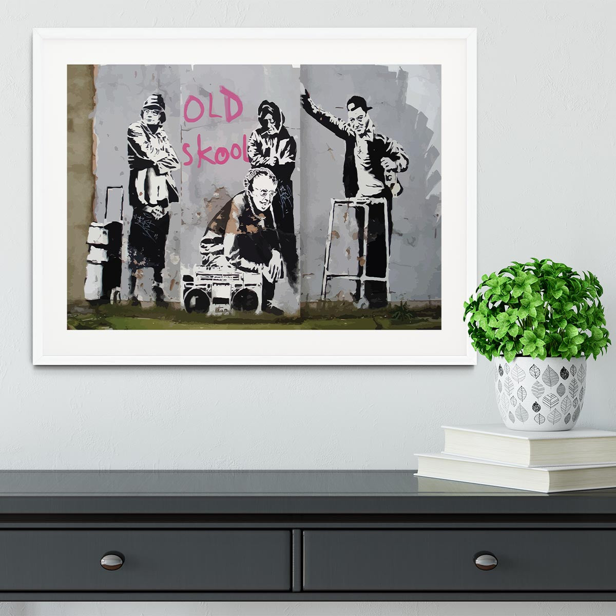 Banksy Old Skool Framed Print - Canvas Art Rocks - 5