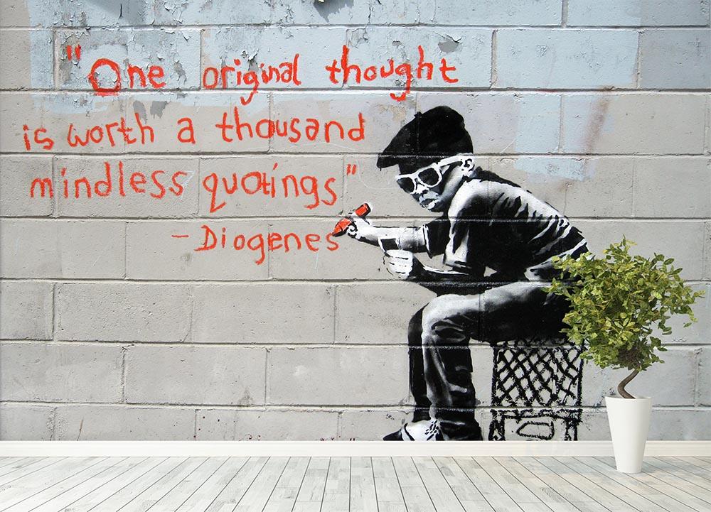 Banksy One Original Thought Wall Mural Wallpaper - Canvas Art Rocks - 4