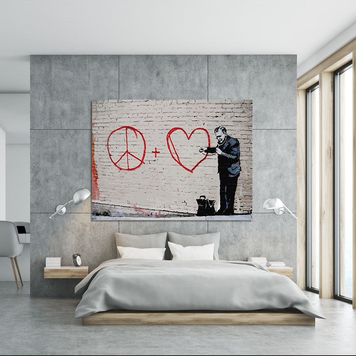 Banksy Peaceful Hearts Doctor San Francisco Canvas Print or Poster - Canvas Art Rocks - 5