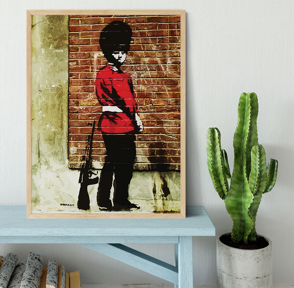 Banksy Pissing London Soldier Framed Print - Canvas Art Rocks - 4