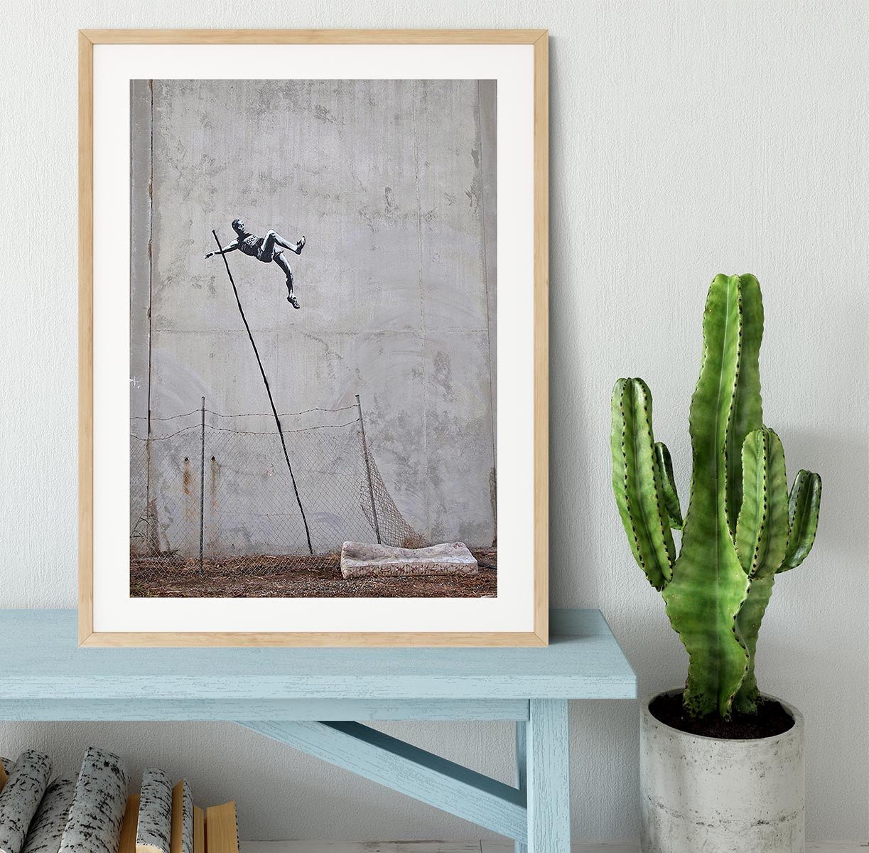 Banksy Pole Vaulter Framed Print - Canvas Art Rocks - 3