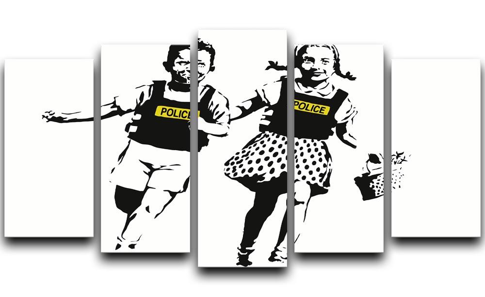 Banksy Police Kids 5 Split Panel Canvas  - Canvas Art Rocks - 1