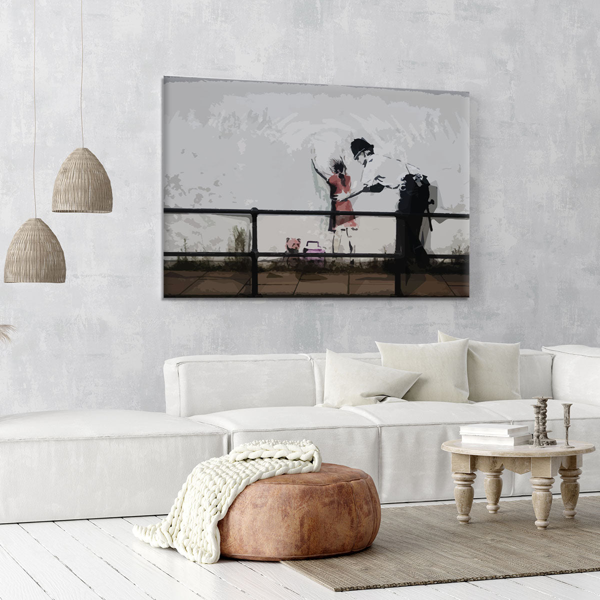 Banksy Policeman Searching Girl Canvas Print or Poster - Canvas Art Rocks - 6