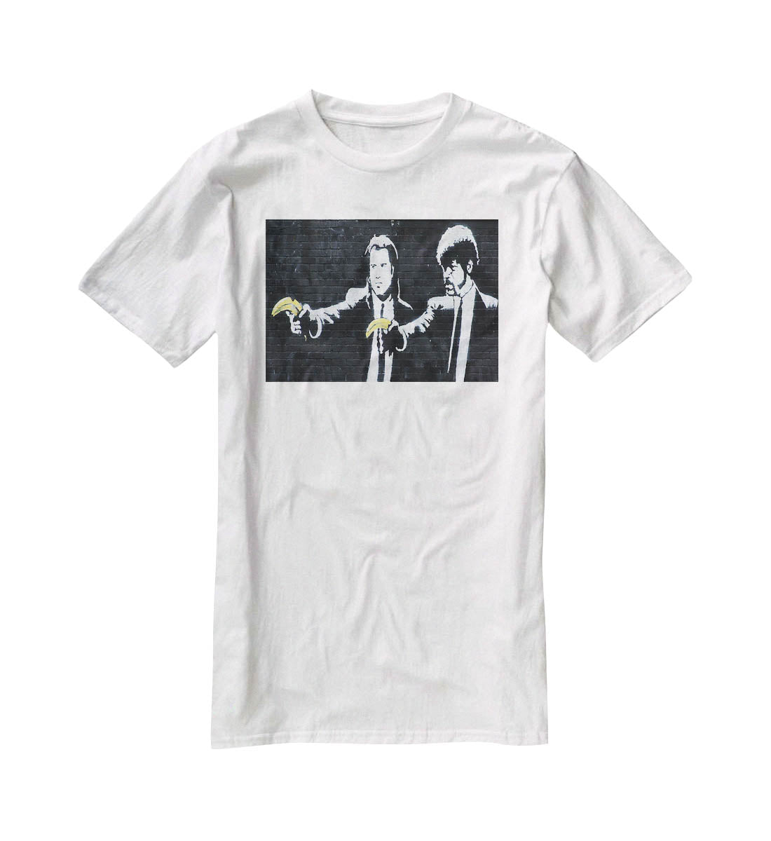 Banksy Pulp Fiction Banana Guns T-Shirt - Canvas Art Rocks - 5