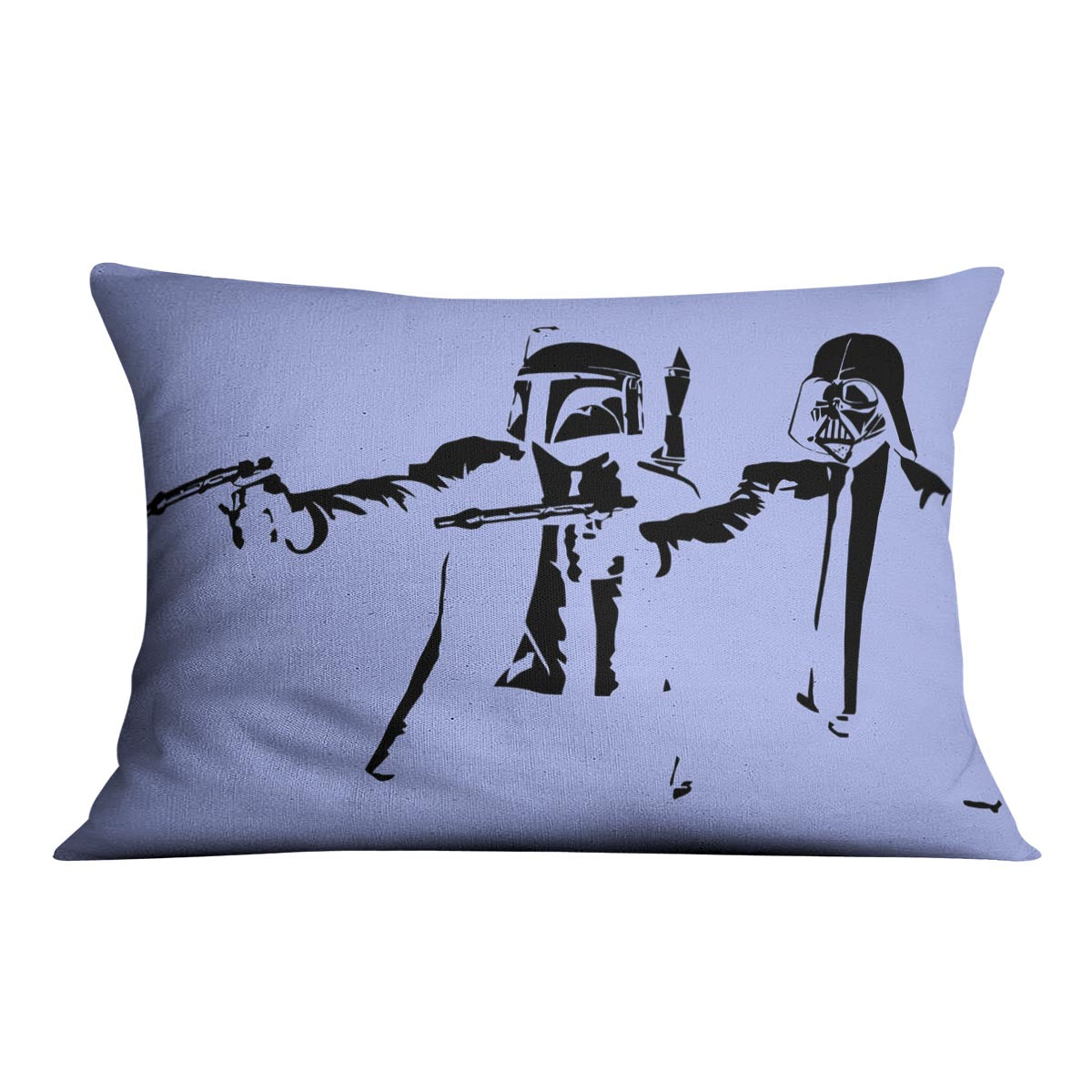 Banksy Pulp Fiction Star Wars Blue Cushion - Canvas Art Rocks - 4