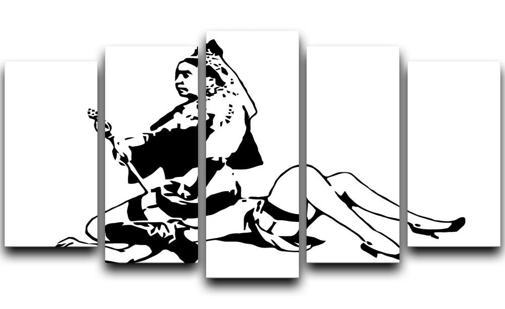 Banksy Queen Victoria 5 Split Panel Canvas  - Canvas Art Rocks - 1