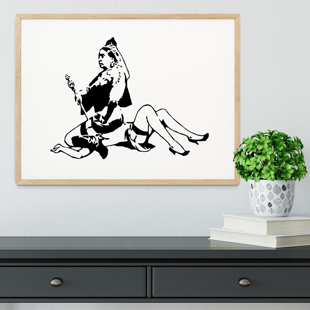 Banksy Queen Victoria Framed Print - Canvas Art Rocks - 3