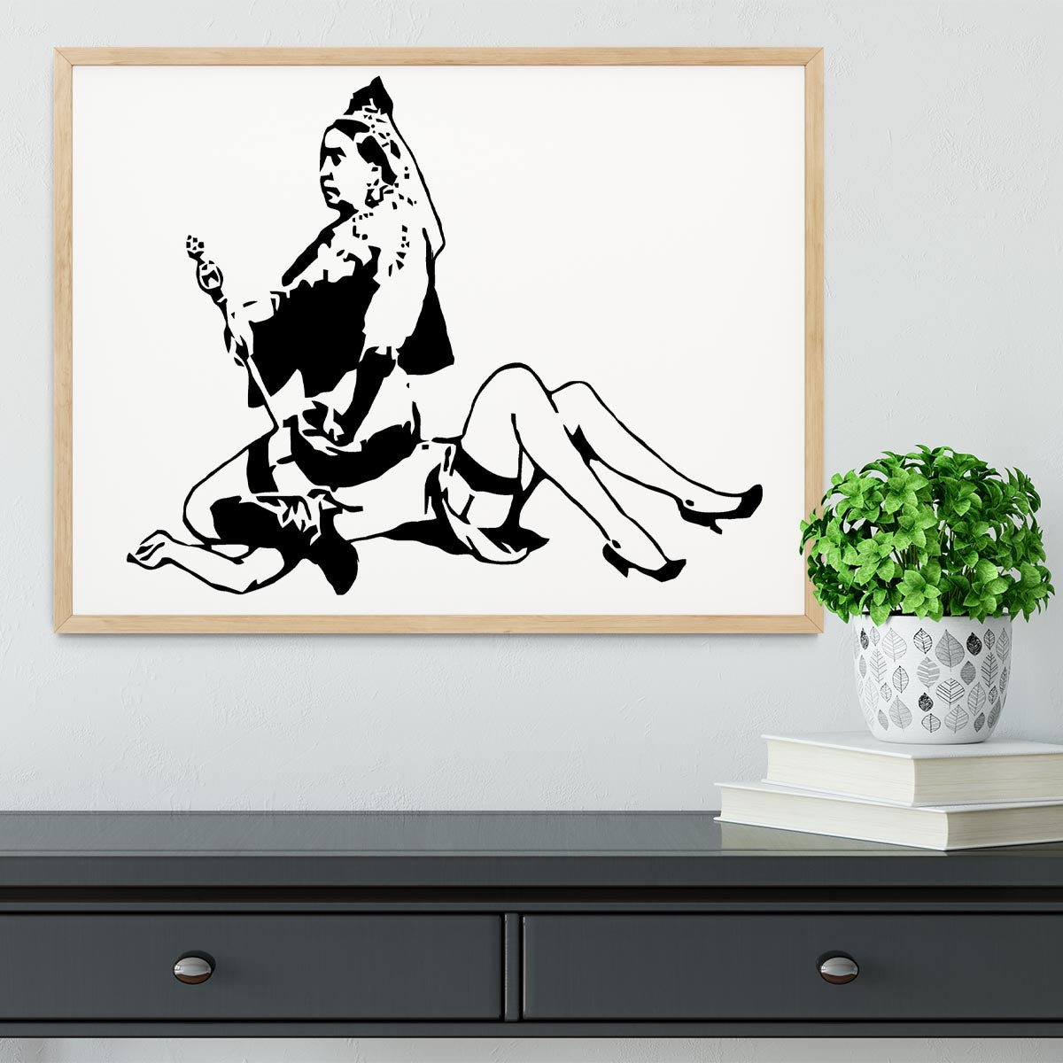 Banksy Queen Victoria Framed Print - Canvas Art Rocks - 4