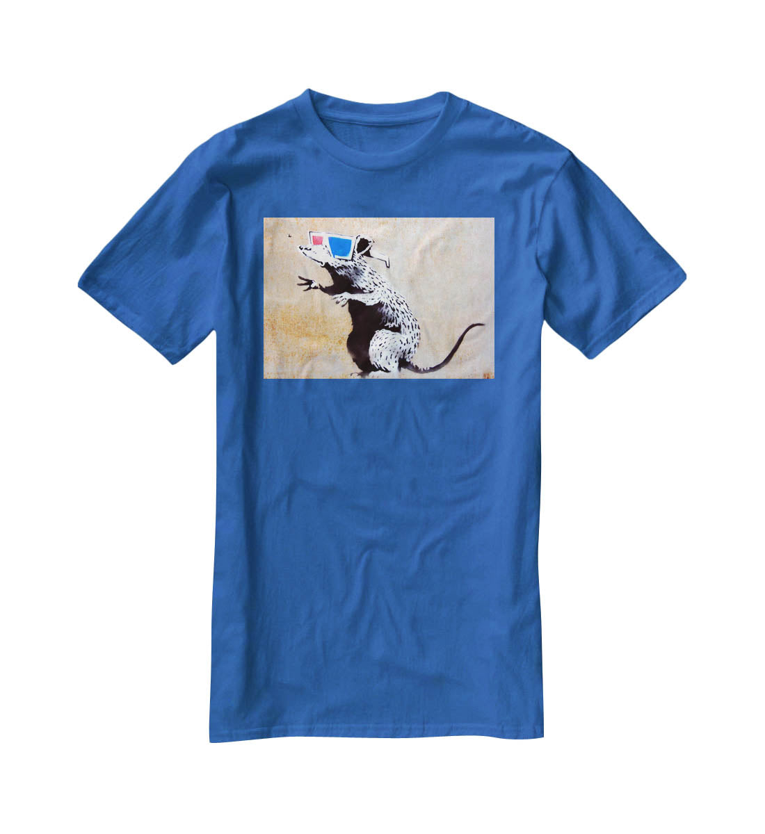 Banksy Rat Wearing 3D Glasses T-Shirt - Canvas Art Rocks - 2