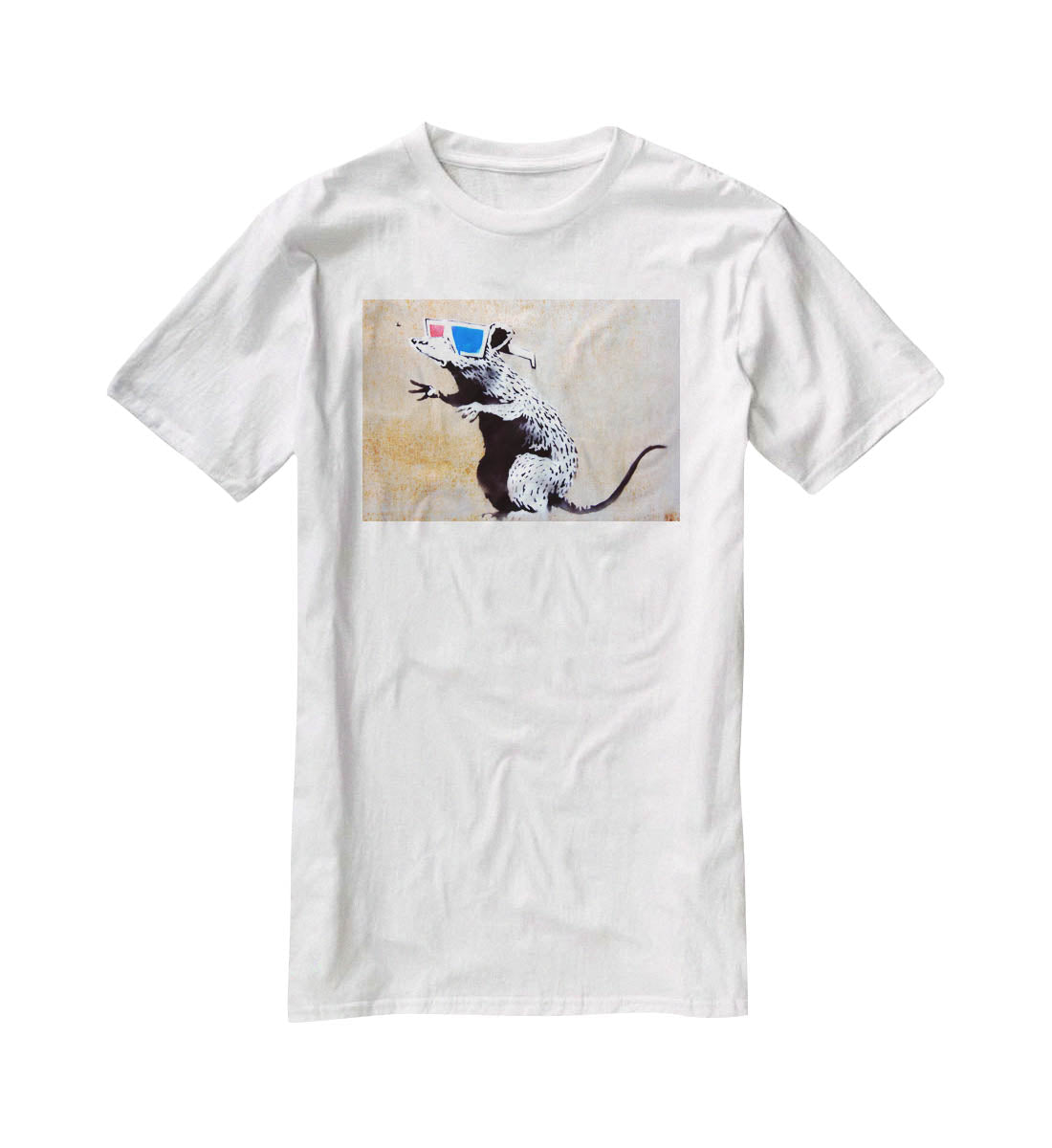 Banksy Rat Wearing 3D Glasses T-Shirt - Canvas Art Rocks - 5