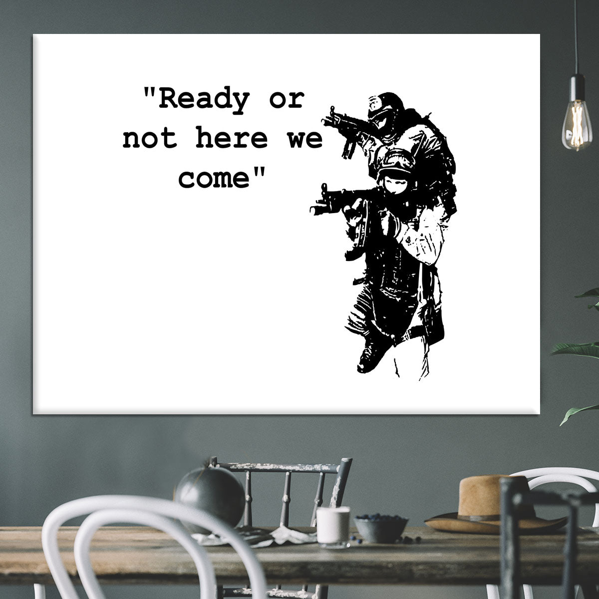 Banksy Ready Or Not Canvas Print or Poster - Canvas Art Rocks - 3