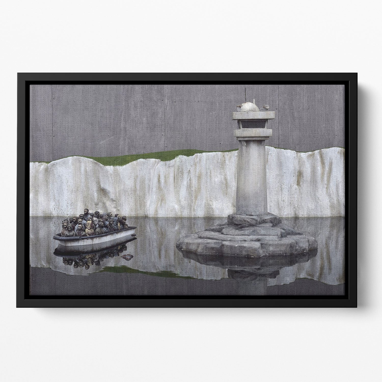 Banksy Refugee Floating Framed Canvas