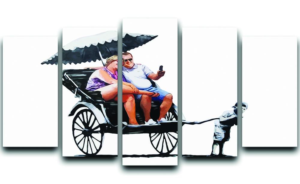 Banksy Rickshaw Kid 5 Split Panel Canvas  - Canvas Art Rocks - 1
