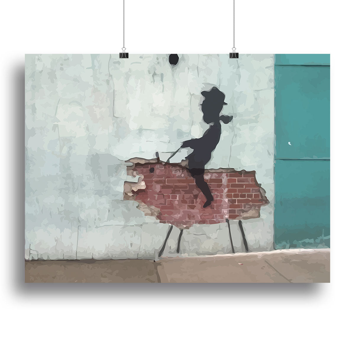 Banksy Rodeo Boy Canvas Print or Poster - Canvas Art Rocks - 2