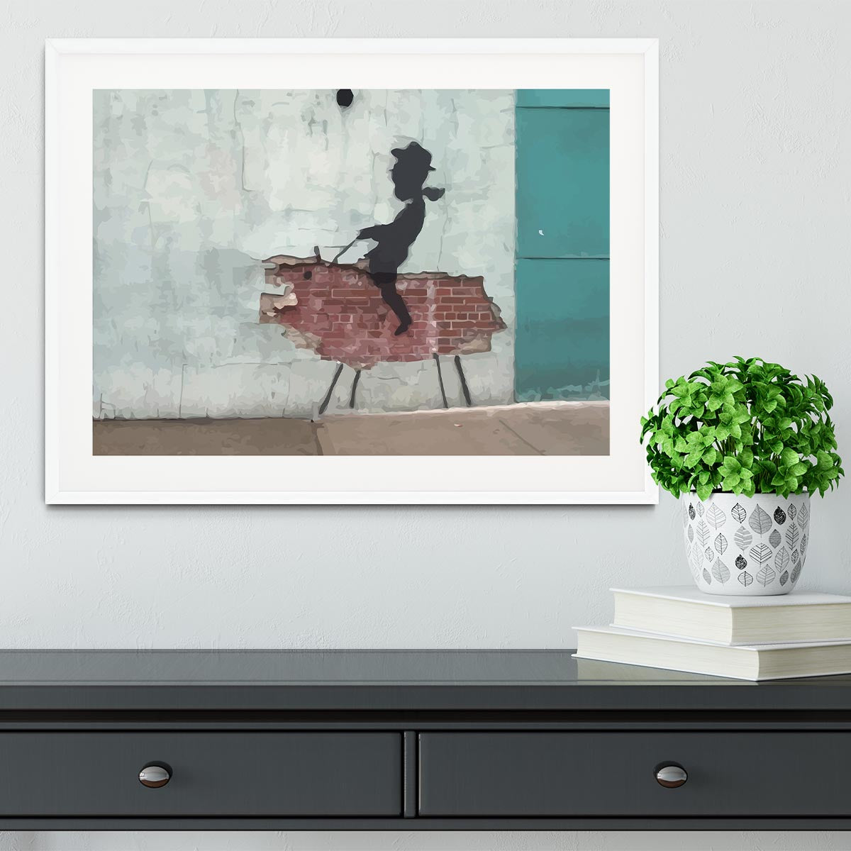 Banksy Rodeo Boy Framed Print - Canvas Art Rocks - 5