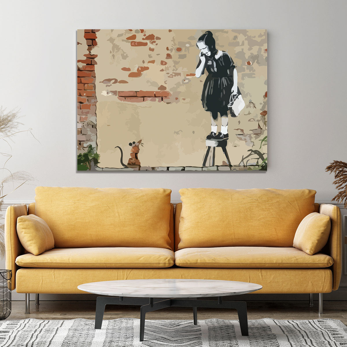 Banksy School Girl Mouse Canvas Print or Poster - Canvas Art Rocks - 4