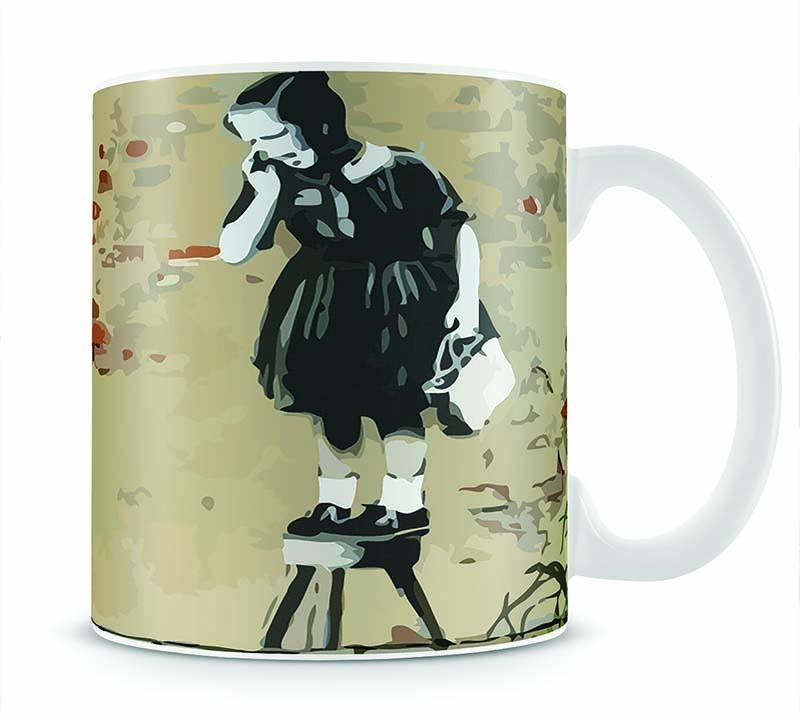 Banksy School Girl Mouse Mug - Canvas Art Rocks - 1