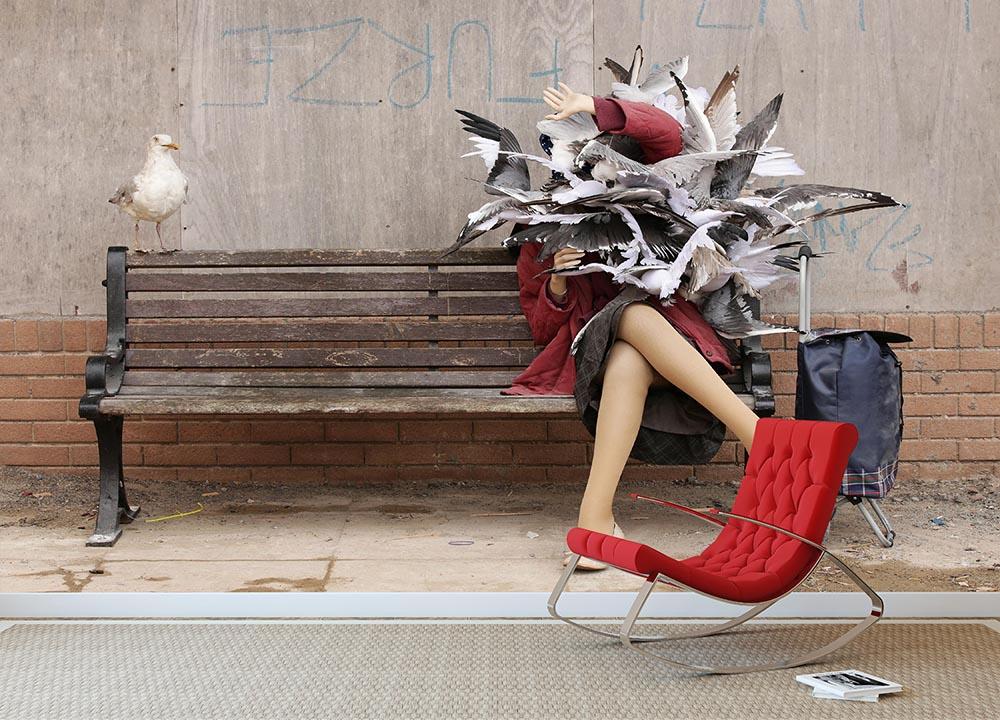 Banksy Seagulls Wall Mural Wallpaper - Canvas Art Rocks - 2