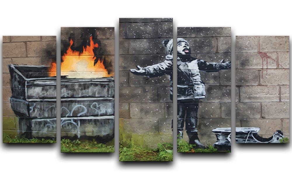 Banksy Seasons Greeting 5 Split Panel Canvas  - Canvas Art Rocks - 1