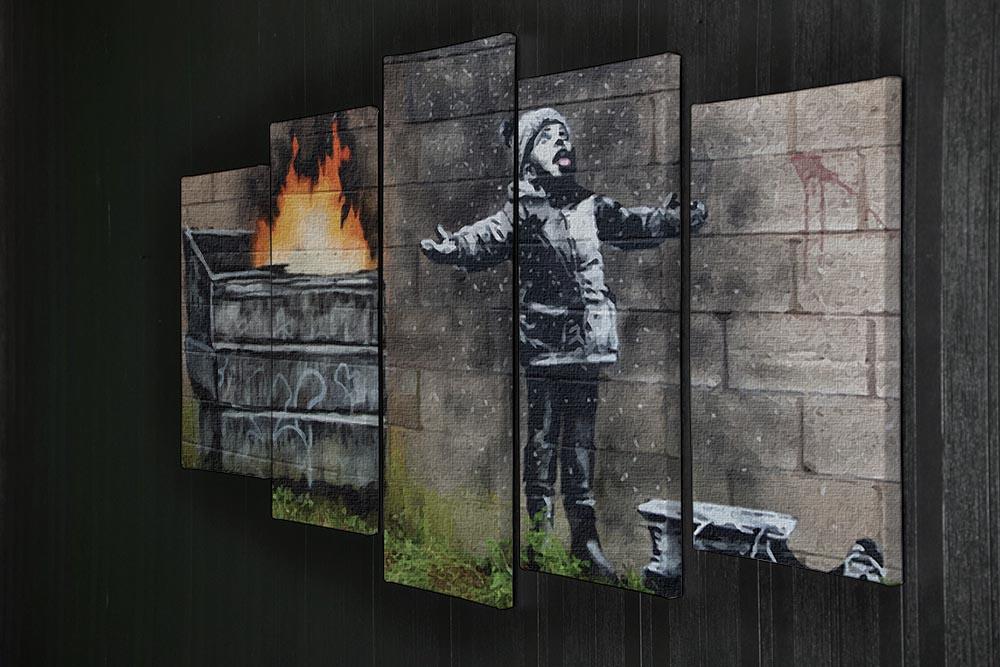 Banksy Seasons Greeting 5 Split Panel Canvas - Canvas Art Rocks - 2