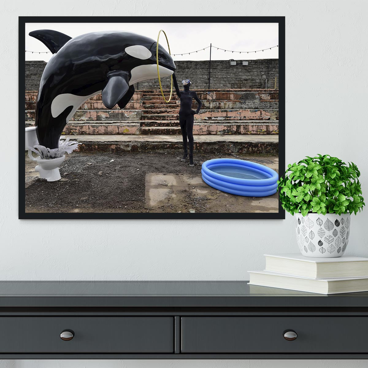 Banksy Seaworld Framed Print - Canvas Art Rocks - 2