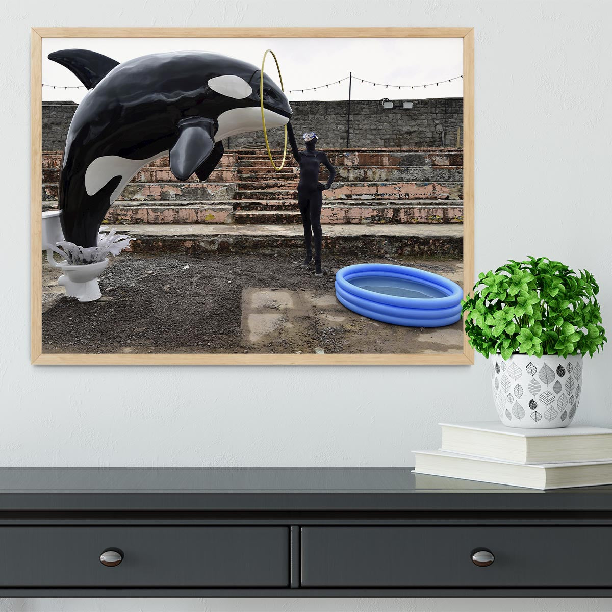 Banksy Seaworld Framed Print - Canvas Art Rocks - 4