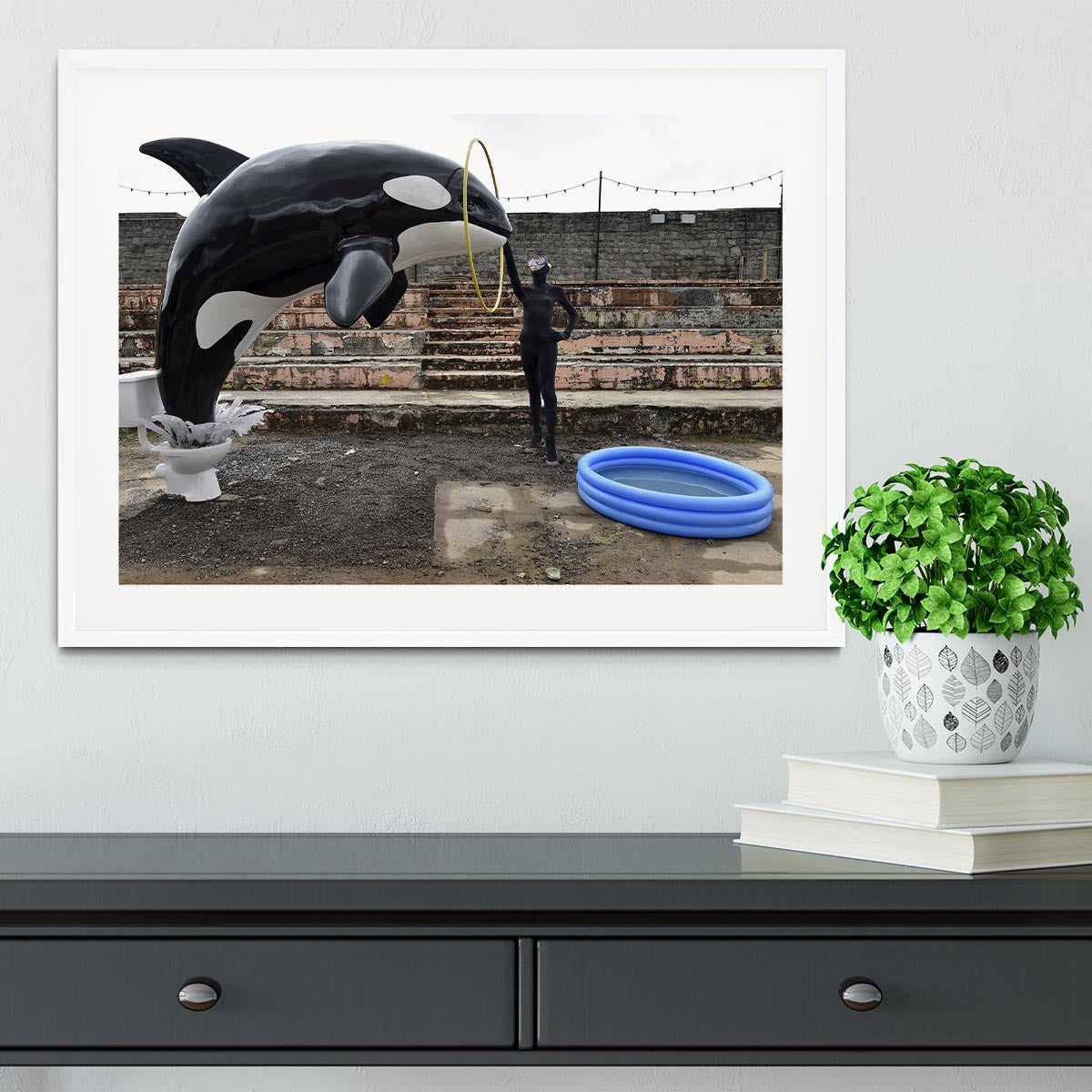Banksy Seaworld Framed Print - Canvas Art Rocks - 5