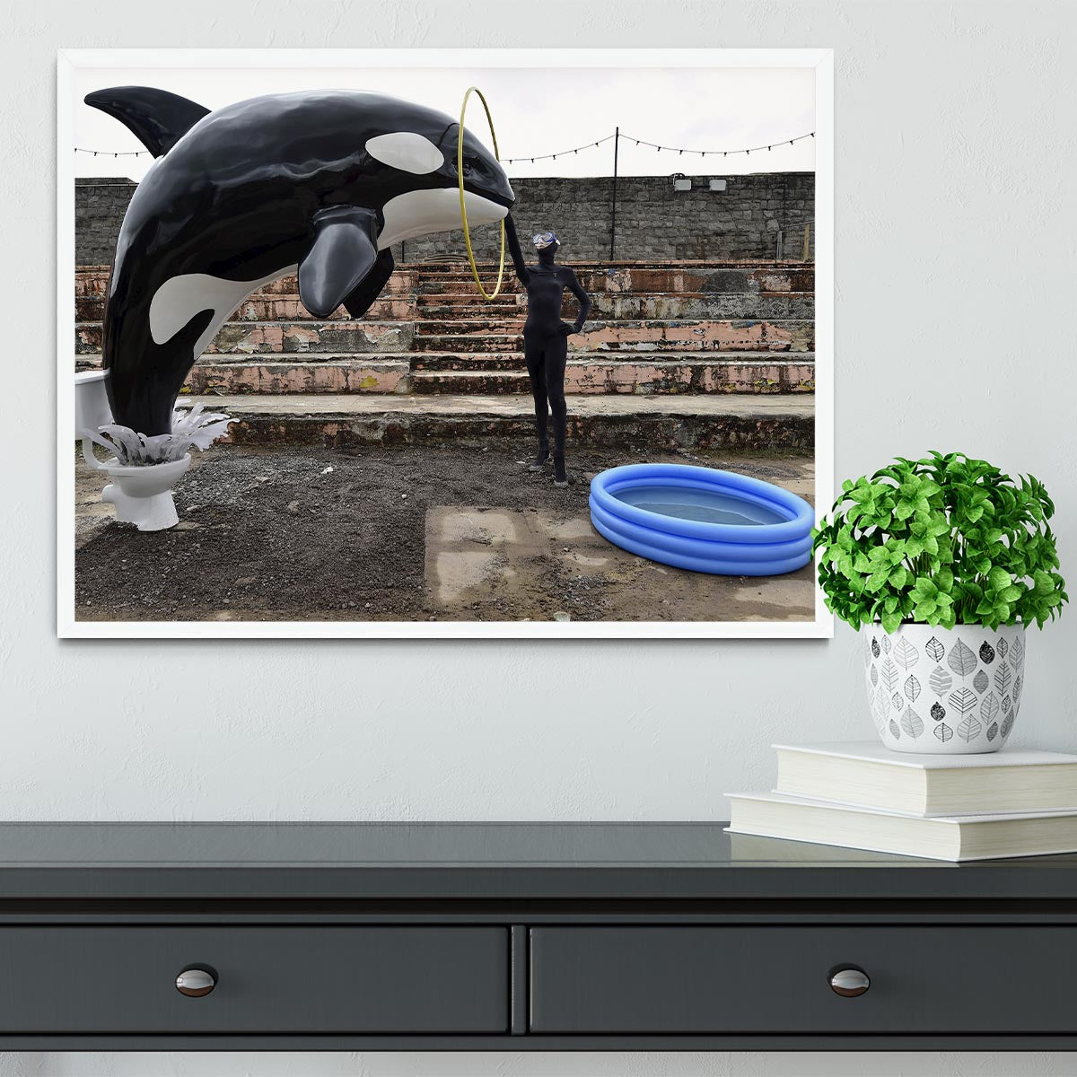 Banksy Seaworld Framed Print - Canvas Art Rocks -6
