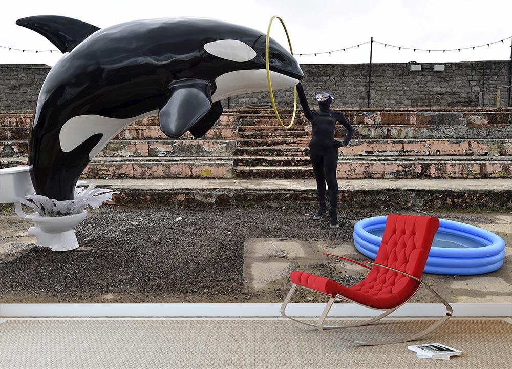 Banksy Seaworld Wall Mural Wallpaper - Canvas Art Rocks - 2
