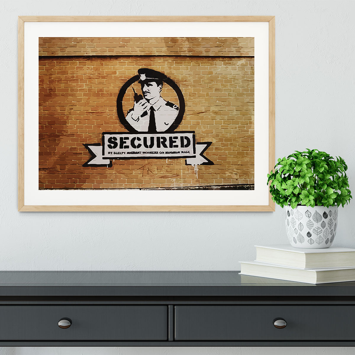 Banksy Secured Liverpool Framed Print - Canvas Art Rocks - 3