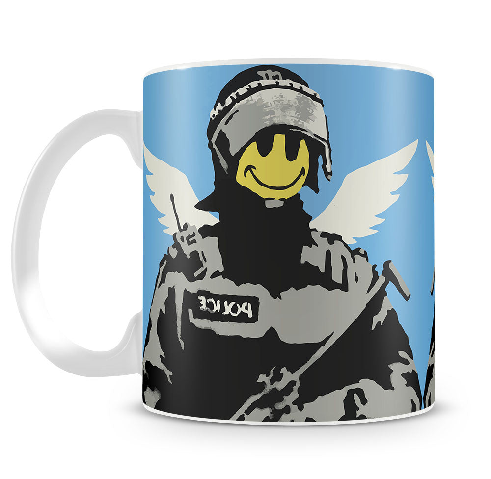 Banksy Smiley Angel Policeman Mug - Canvas Art Rocks