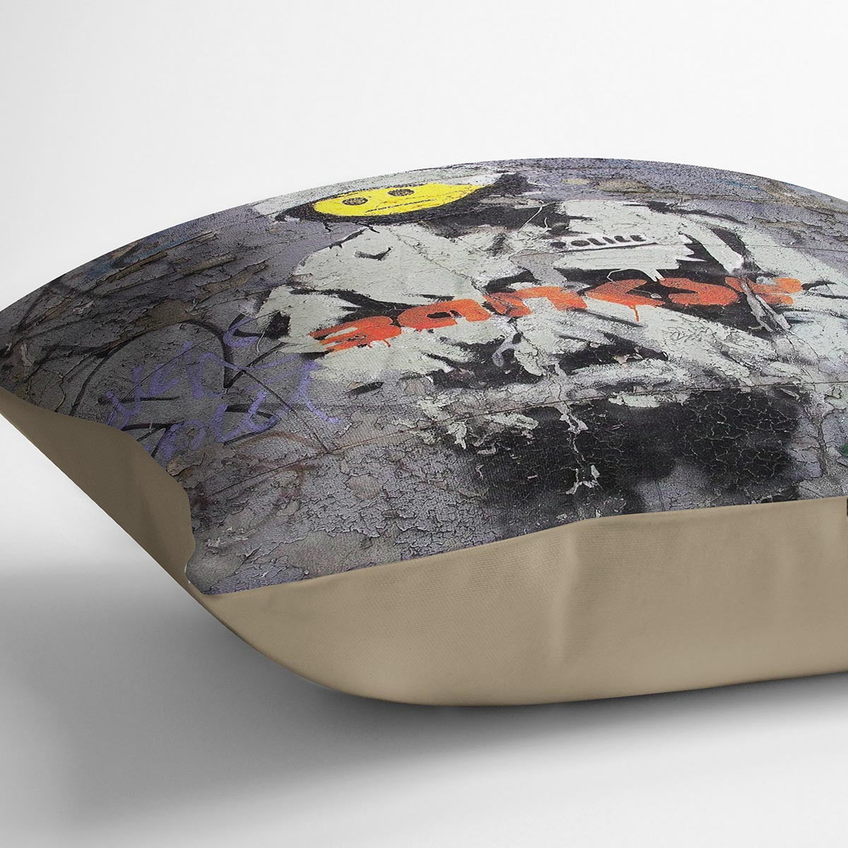 Banksy Smiley Riot Cop Cushion