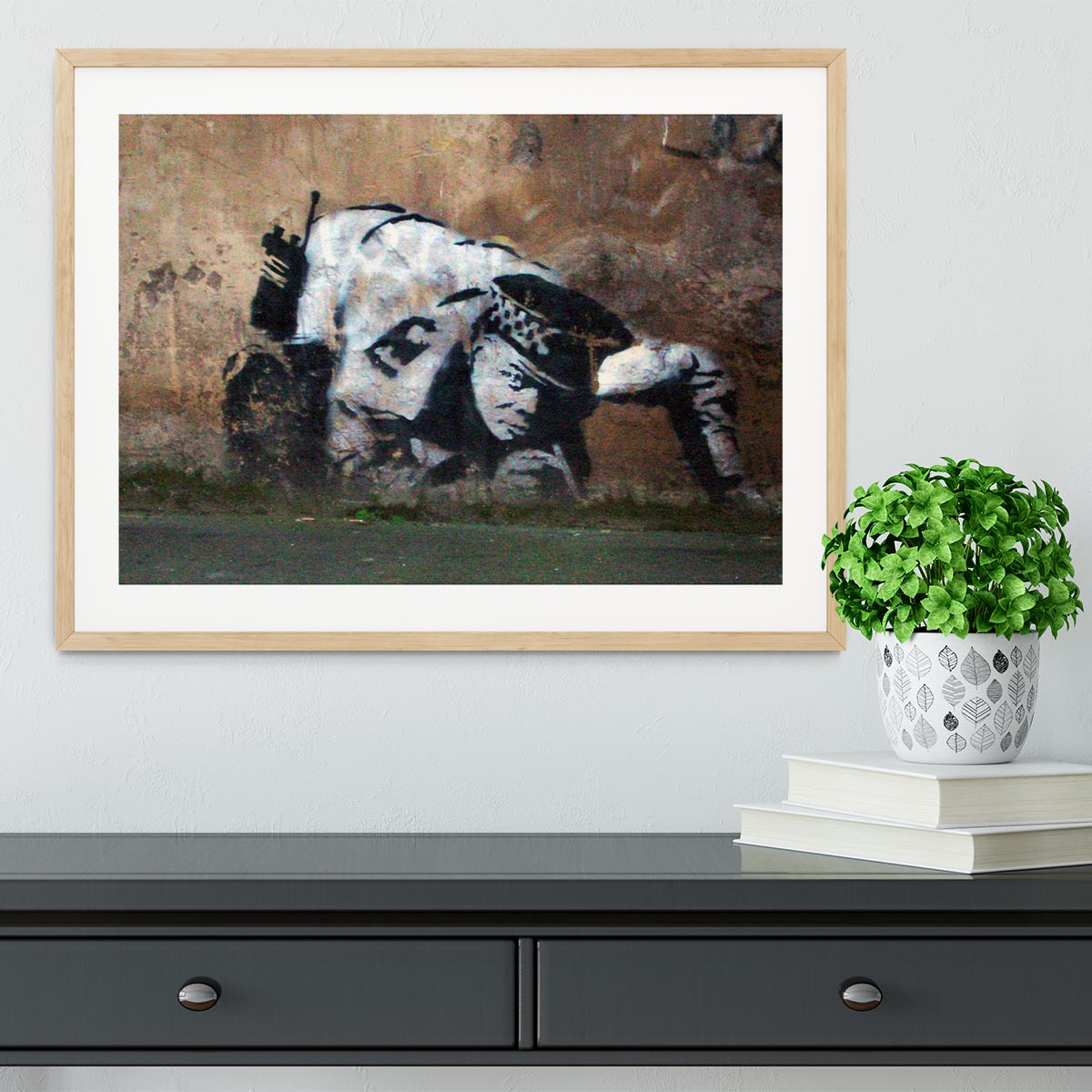 Banksy Snorting Policeman Framed Print - Canvas Art Rocks - 3